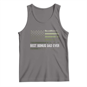 Best Bonus Dad Ever Tank Top Stepdad American Flag Trees Outdoor Wildlife Nature Vintage Forest TS10 Deep Heather Print Your Wear