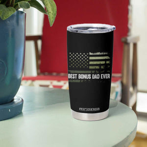 Best Bonus Dad Ever Tumbler Cup Stepdad American Flag Trees Outdoor Wildlife Nature Vintage Forest TS10 Print Your Wear
