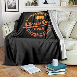 Best Effin Bonus Dad Ever And Grill Master Throw Blanket Step Dad Fathers Day Gift Cooking Grilling BBQ Chef TS10 Print Your Wear