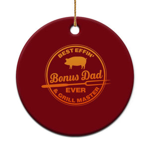 Best Effin Bonus Dad Ever And Grill Master Ceramic Ornament Step Dad Fathers Day Gift Cooking Grilling BBQ Chef TS10 1pc Red Print Your Wear