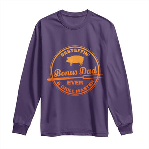Best Effin Bonus Dad Ever And Grill Master Long Sleeve Shirt Step Dad Fathers Day Gift Cooking Grilling BBQ Chef TS10 Purple Print Your Wear