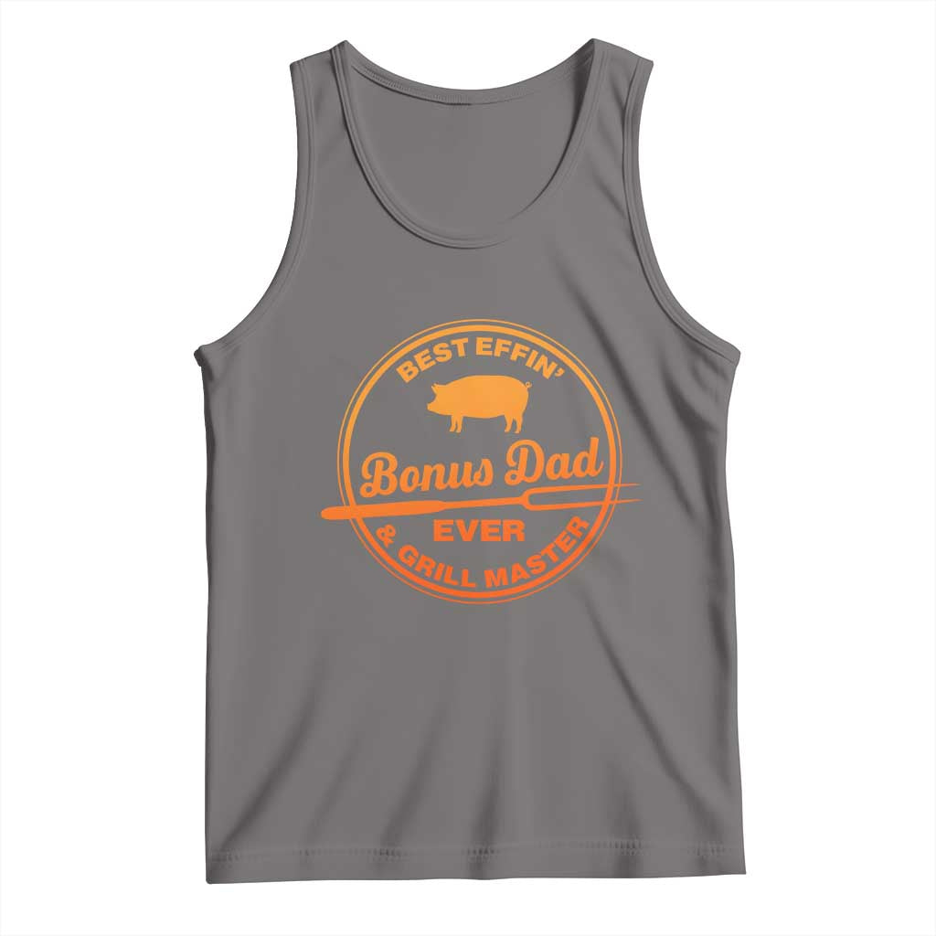 Best Effin Bonus Dad Ever And Grill Master Tank Top Step Dad Fathers Day Gift Cooking Grilling BBQ Chef TS10 Deep Heather Print Your Wear