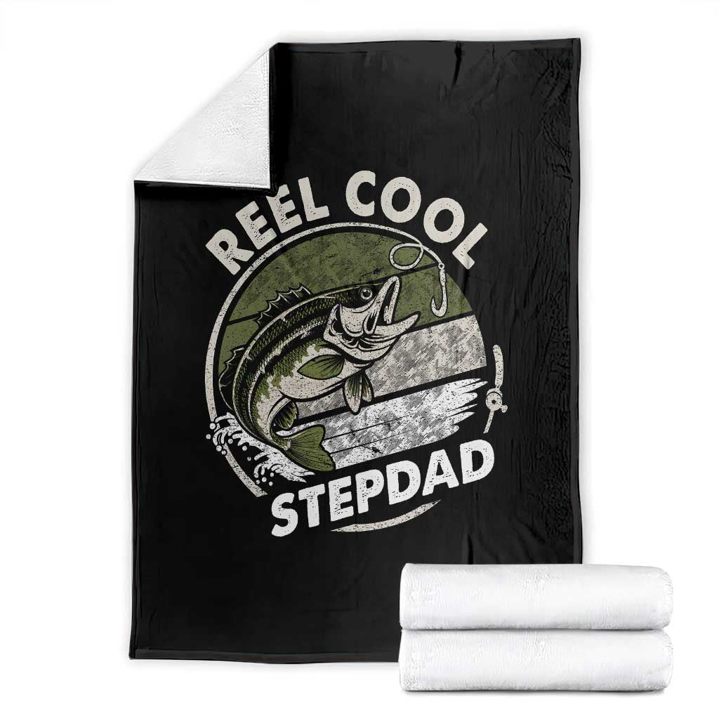 Reel Cool Stepdad Throw Blanket Fathers Day Gift for Fisherman Bonus Dad