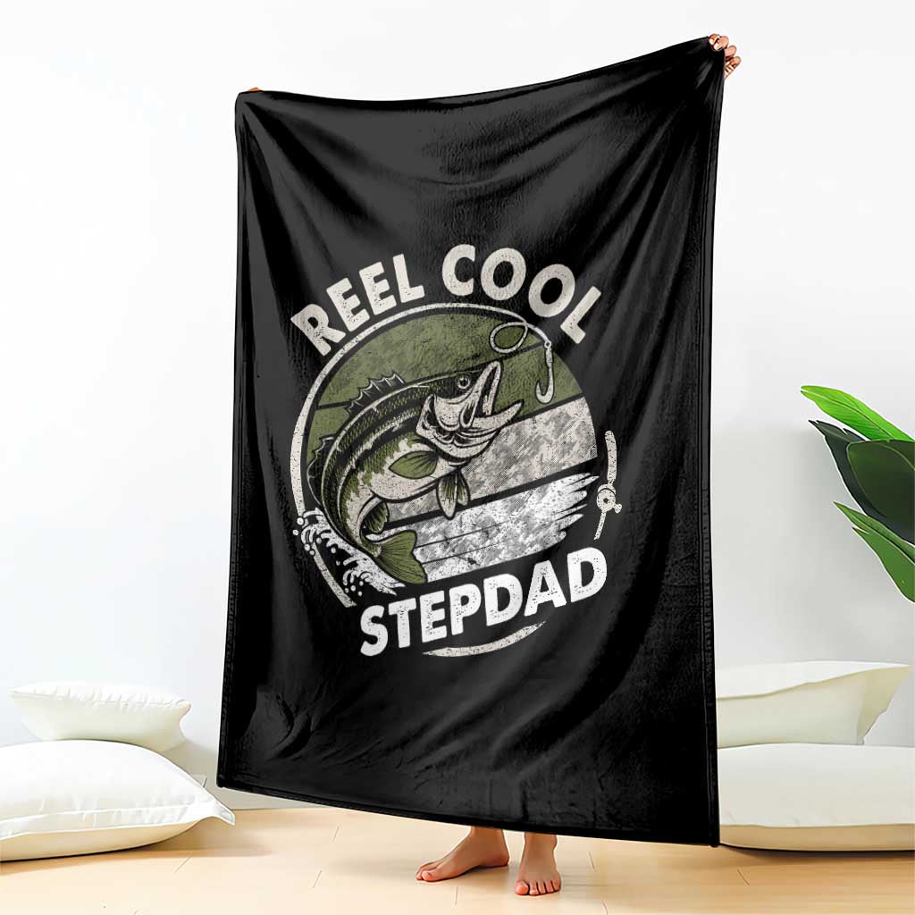 Reel Cool Stepdad Throw Blanket Fathers Day Gift for Fisherman Bonus Dad