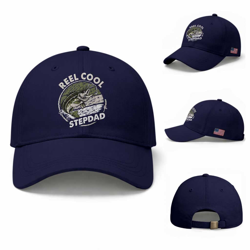 Reel Cool Stepdad Baseball Cap Fathers Day Gift for Fisherman Bonus Dad