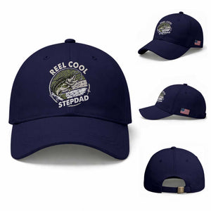 Reel Cool Stepdad Baseball Cap Fathers Day Gift for Fisherman Bonus Dad