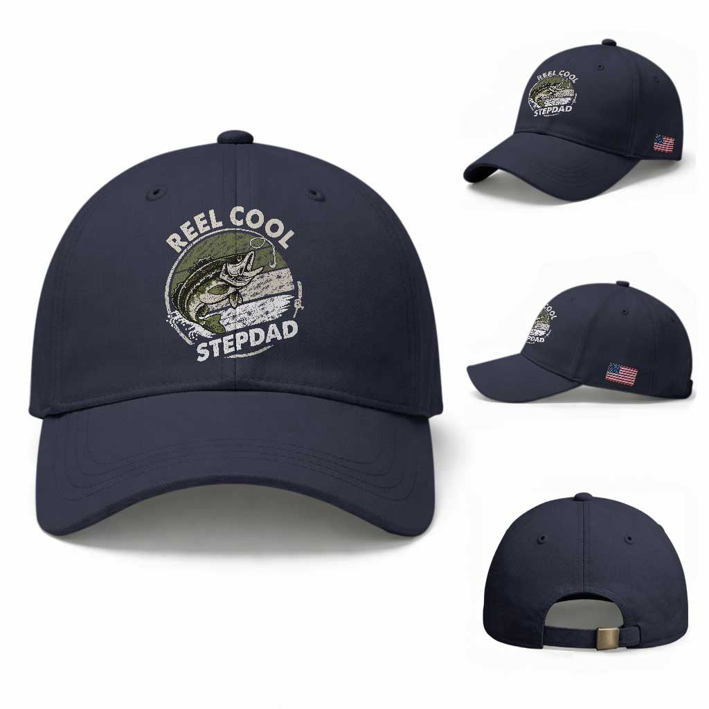 Reel Cool Stepdad Baseball Cap Fathers Day Gift for Fisherman Bonus Dad