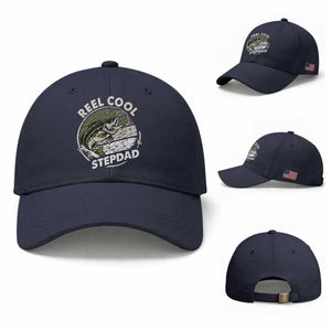 Reel Cool Stepdad Baseball Cap Fathers Day Gift for Fisherman Bonus Dad