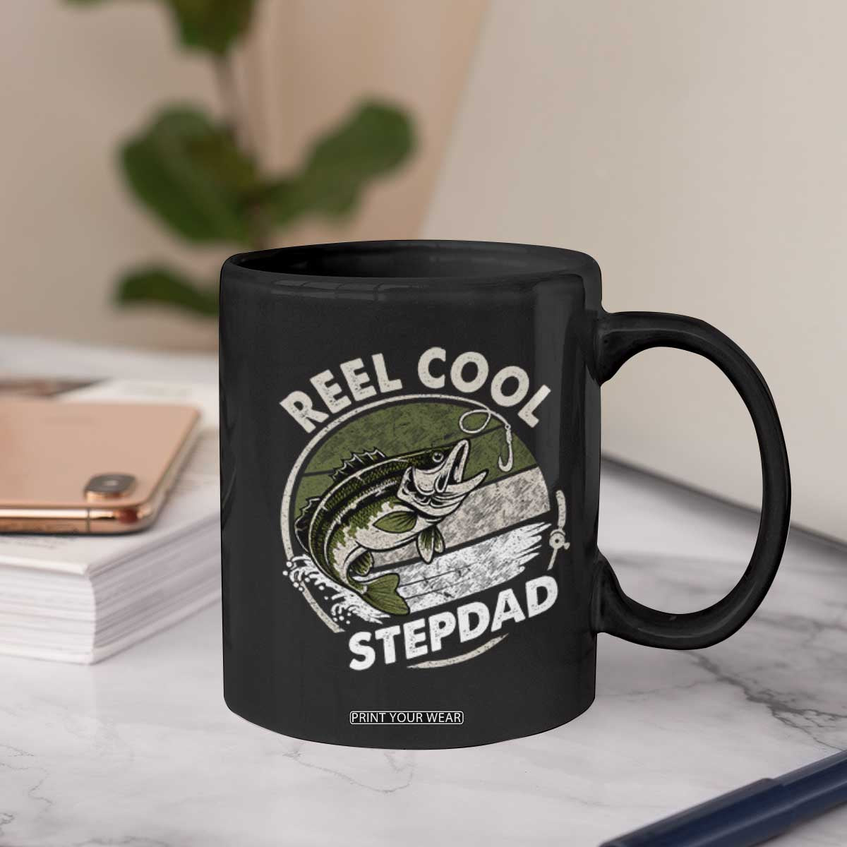 Reel Cool Stepdad Coffee Mug Fathers Day Gift for Fisherman Bonus Dad