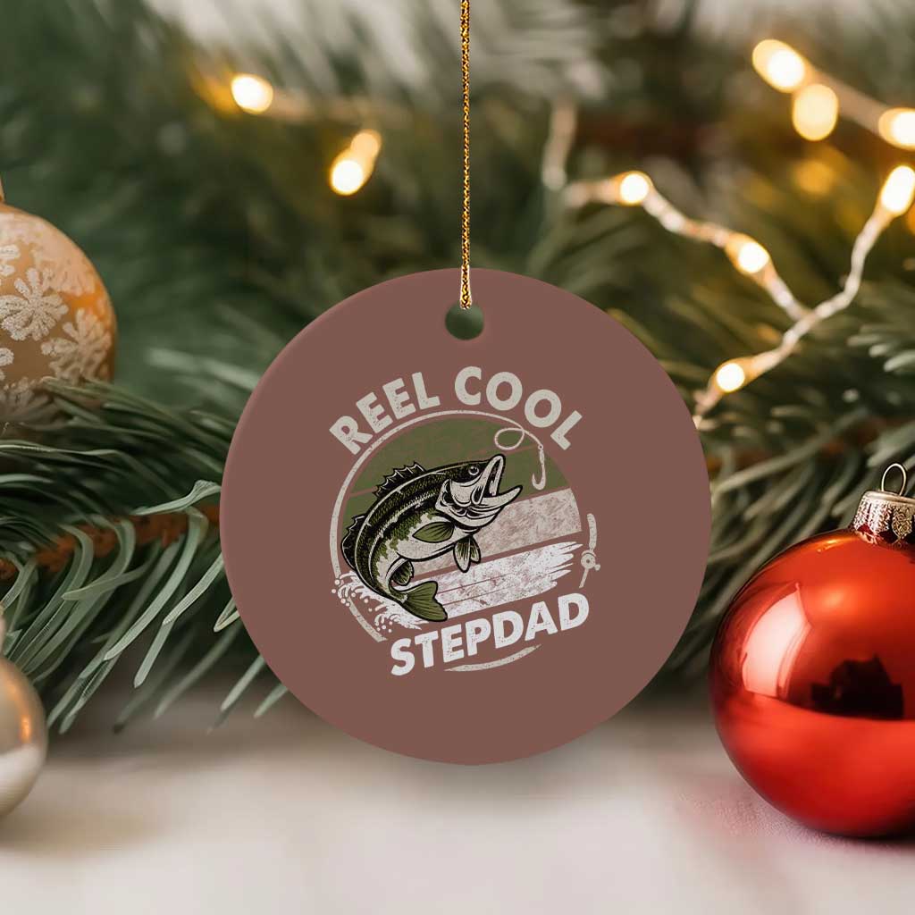 Reel Cool Stepdad Ceramic Ornament Fathers Day Gift for Fisherman Bonus Dad