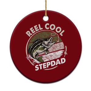 Reel Cool Stepdad Ceramic Ornament Fathers Day Gift for Fisherman Bonus Dad