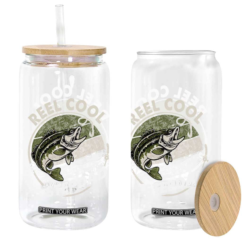 Reel Cool Stepdad Glass Can Fathers Day Gift for Fisherman Bonus Dad