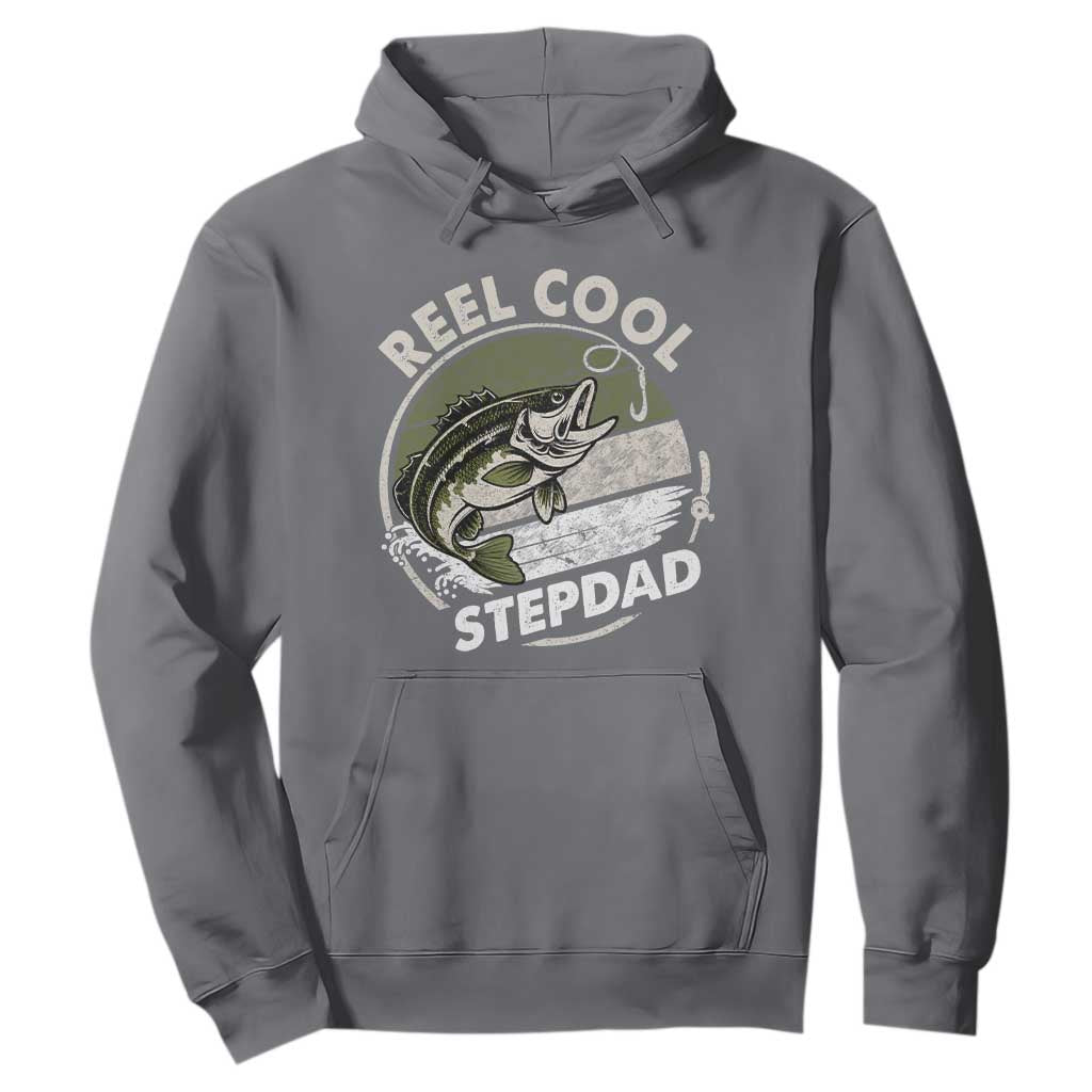 Reel Cool Stepdad Hoodie Fathers Day Gift for Fisherman Bonus Dad