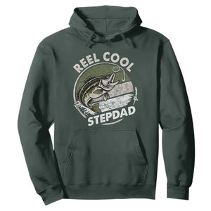 Reel Cool Stepdad Hoodie Fathers Day Gift for Fisherman Bonus Dad