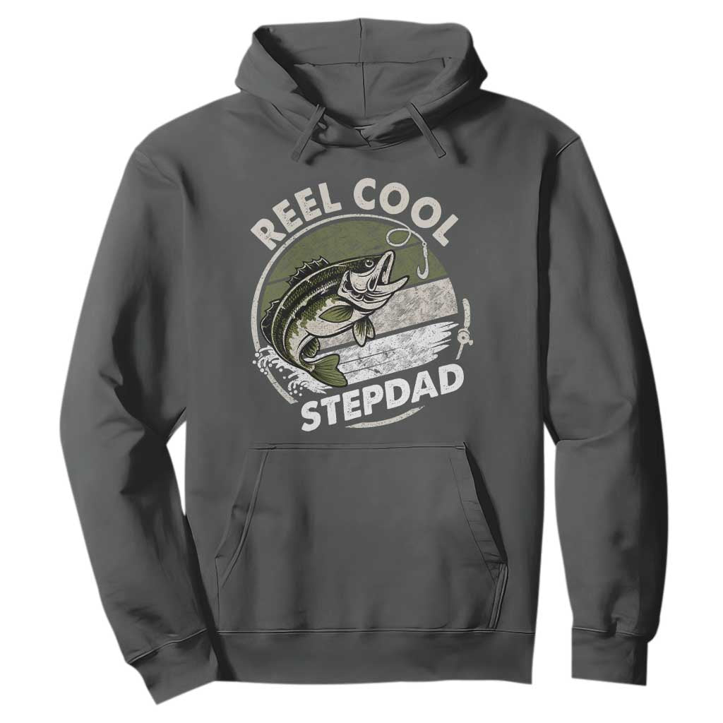 Reel Cool Stepdad Hoodie Fathers Day Gift for Fisherman Bonus Dad