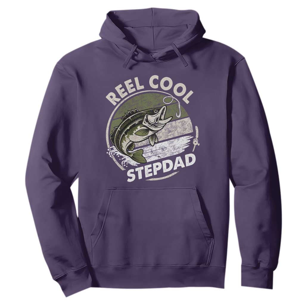 Reel Cool Stepdad Hoodie Fathers Day Gift for Fisherman Bonus Dad