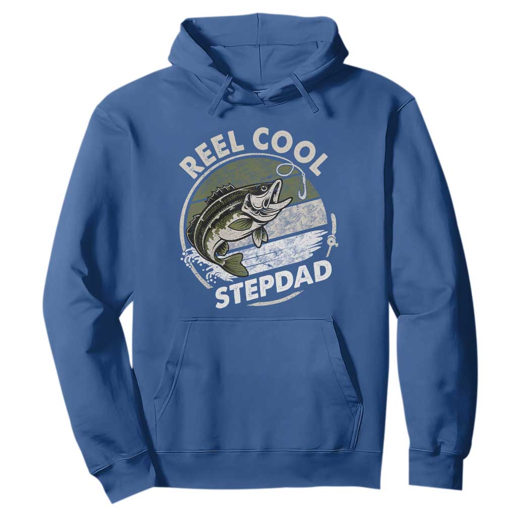 Reel Cool Stepdad Hoodie Fathers Day Gift for Fisherman Bonus Dad