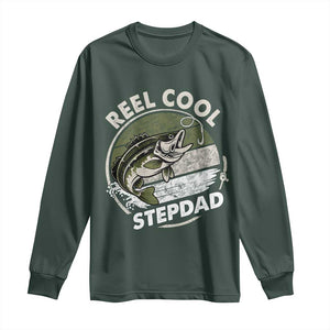 Reel Cool Stepdad Long Sleeve Shirt Fathers Day Gift for Fisherman Bonus Dad