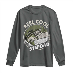 Reel Cool Stepdad Long Sleeve Shirt Fathers Day Gift for Fisherman Bonus Dad