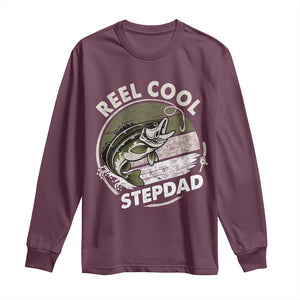 Reel Cool Stepdad Long Sleeve Shirt Fathers Day Gift for Fisherman Bonus Dad