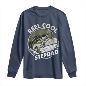 Reel Cool Stepdad Long Sleeve Shirt Fathers Day Gift for Fisherman Bonus Dad