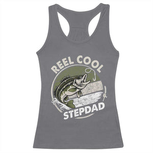 Reel Cool Stepdad Racerback Tank Top Fathers Day Gift for Fisherman Bonus Dad