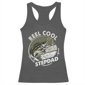 Reel Cool Stepdad Racerback Tank Top Fathers Day Gift for Fisherman Bonus Dad