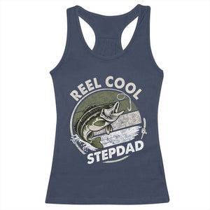Reel Cool Stepdad Racerback Tank Top Fathers Day Gift for Fisherman Bonus Dad