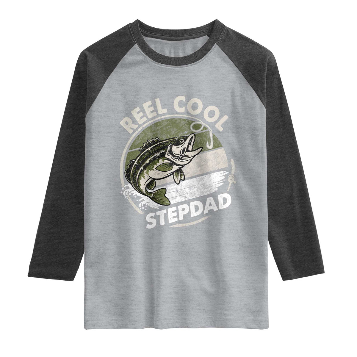 Reel Cool Stepdad Raglan Shirt Fathers Day Gift for Fisherman Bonus Dad