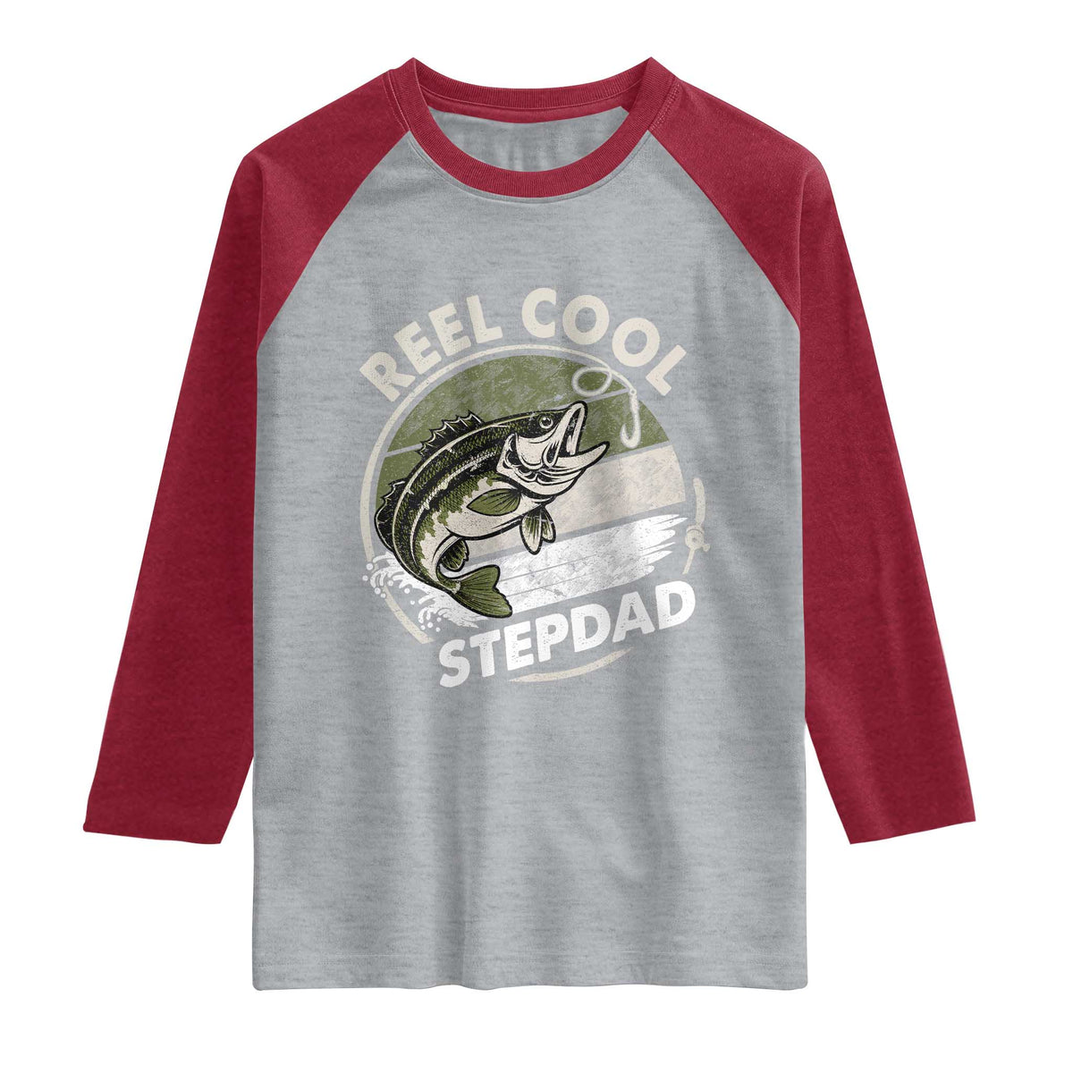 Reel Cool Stepdad Raglan Shirt Fathers Day Gift for Fisherman Bonus Dad