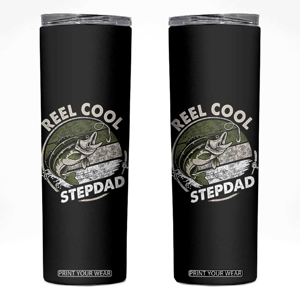 Reel Cool Stepdad Skinny Tumbler Fathers Day Gift for Fisherman Bonus Dad