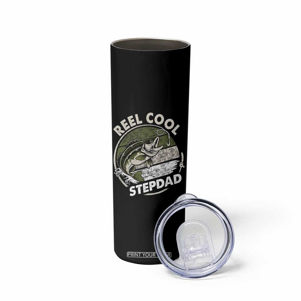 Reel Cool Stepdad Skinny Tumbler Fathers Day Gift for Fisherman Bonus Dad
