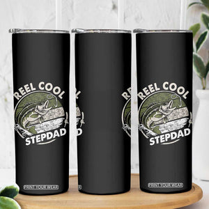 Reel Cool Stepdad Skinny Tumbler Fathers Day Gift for Fisherman Bonus Dad
