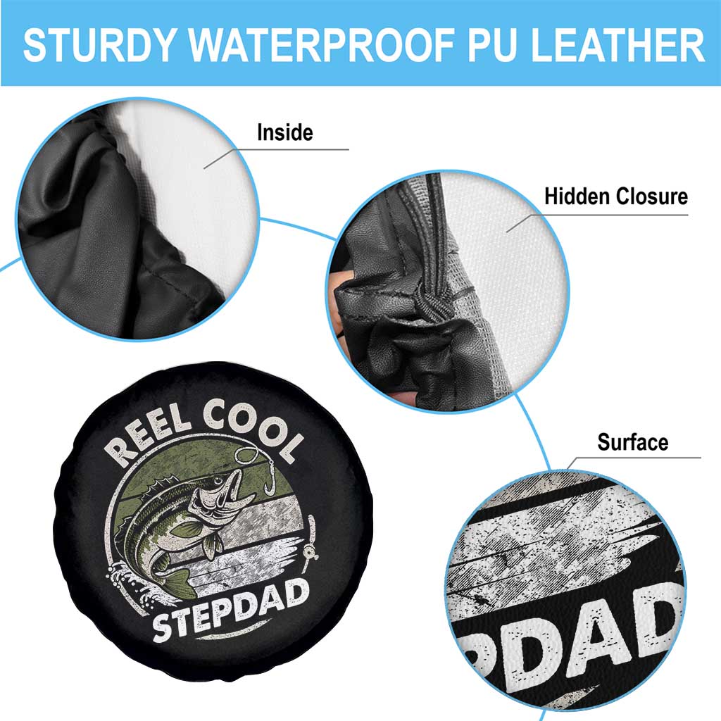 Reel Cool Stepdad Spare Tire Cover Fathers Day Gift for Fisherman Bonus Dad