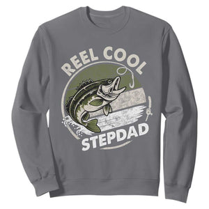 Reel Cool Stepdad Sweatshirt Fathers Day Gift for Fisherman Bonus Dad