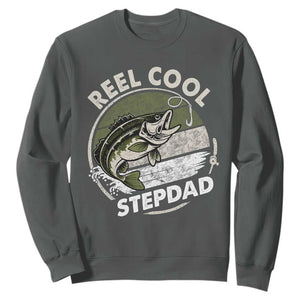 Reel Cool Stepdad Sweatshirt Fathers Day Gift for Fisherman Bonus Dad