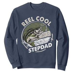 Reel Cool Stepdad Sweatshirt Fathers Day Gift for Fisherman Bonus Dad