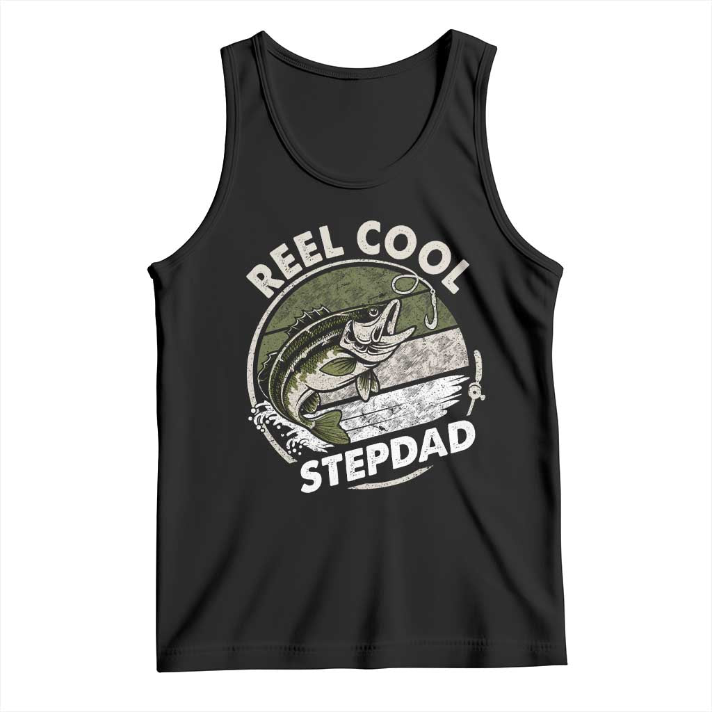 Reel Cool Stepdad Tank Top Fathers Day Gift for Fisherman Bonus Dad