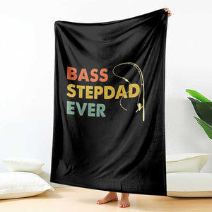 Fishing Bonus Dad Throw Blanket Retro Bass Stepdad Ever Fathers Day Fisherman TS10 Print Your Wear