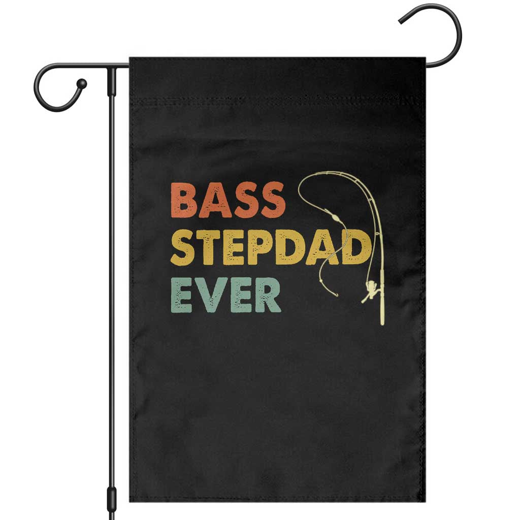 Fishing Bonus Dad Garden Flag Retro Bass Stepdad Ever Fathers Day Fisherman TS10 Black Print Your Wear