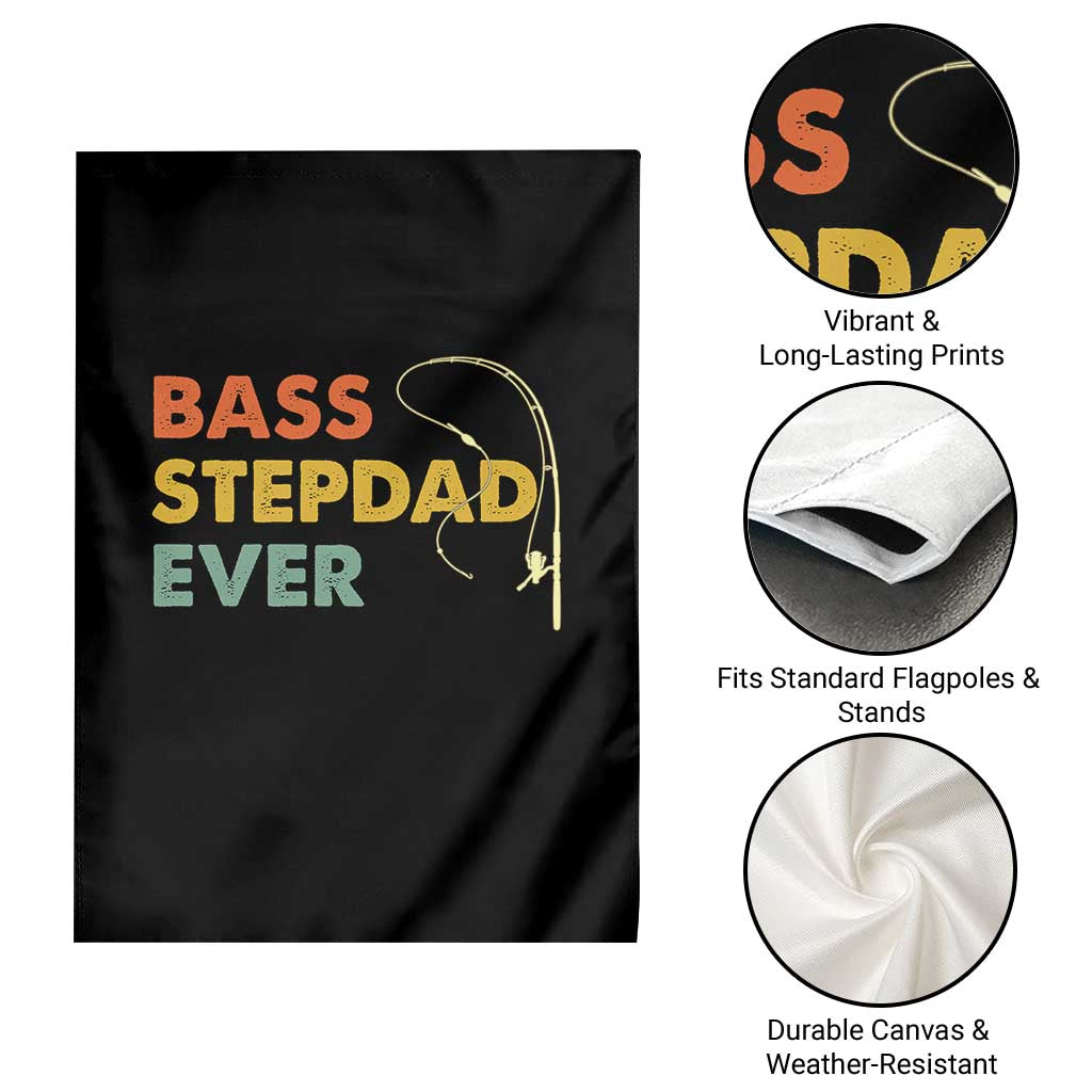 Fishing Bonus Dad Garden Flag Retro Bass Stepdad Ever Fathers Day Fisherman TS10 Print Your Wear