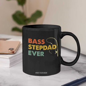 Fishing Bonus Dad Coffee Mug Retro Bass Stepdad Ever Fathers Day Fisherman TS10 Print Your Wear