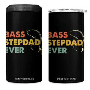 Fishing Bonus Dad 4 in 1 Can Cooler Tumbler Retro Bass Stepdad Ever Fathers Day Fisherman TS10 One Size: 16 oz Black Print Your Wear
