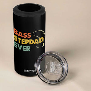 Fishing Bonus Dad 4 in 1 Can Cooler Tumbler Retro Bass Stepdad Ever Fathers Day Fisherman TS10 Print Your Wear