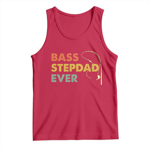 Fishing Bonus Dad Tank Top Retro Bass Stepdad Ever Fathers Day Fisherman TS10 Red Print Your Wear