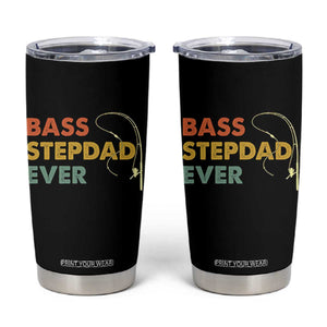 Fishing Bonus Dad Tumbler Cup Retro Bass Stepdad Ever Fathers Day Fisherman TS10 Black Print Your Wear
