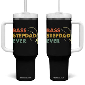 Fishing Bonus Dad Tumbler With Handle Retro Bass Stepdad Ever Fathers Day Fisherman TS10 One Size: 40 oz Black Print Your Wear