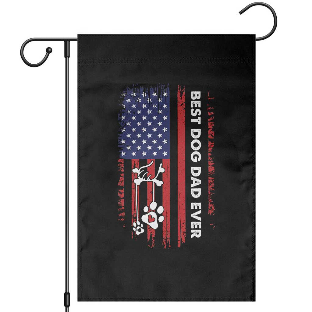 Best Dog Dad Ever Garden Flag Fathers Day Gift From Dog USA Flag Puppy Lover Paw TS10 Black Print Your Wear