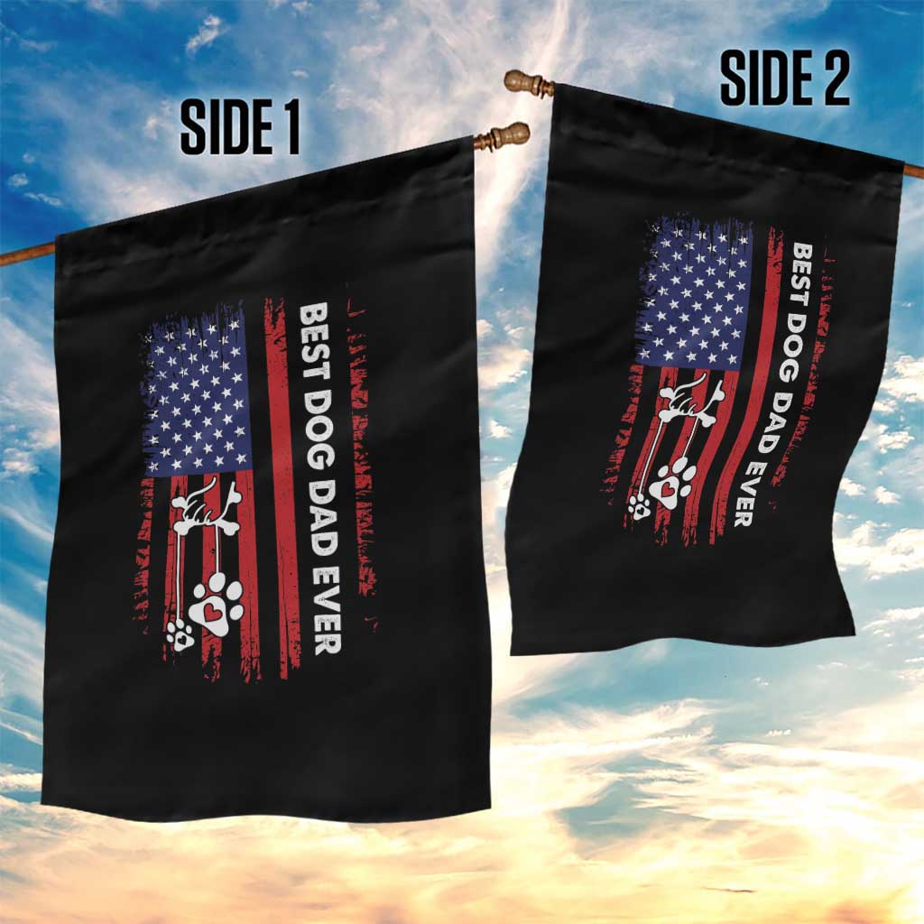 Best Dog Dad Ever Garden Flag Fathers Day Gift From Dog USA Flag Puppy Lover Paw