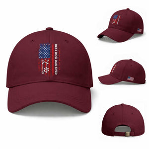 Best Dog Dad Ever Baseball Cap Fathers Day Gift From Dog USA Flag Puppy Lover Paw